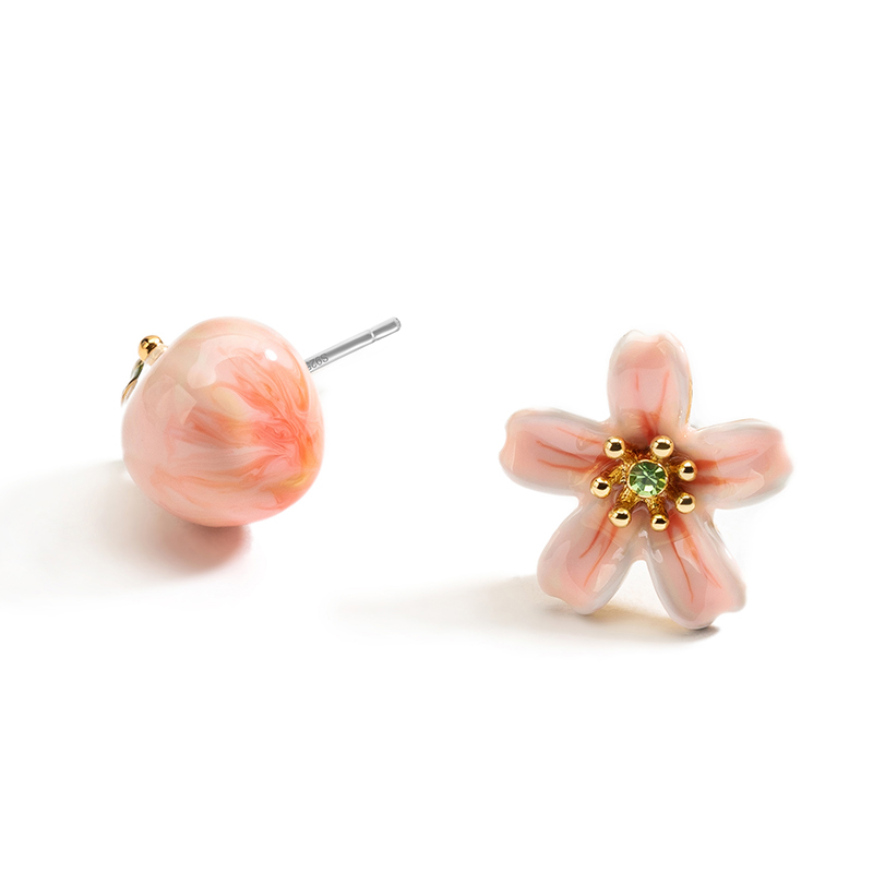 Mermaid and Stone Enamel Earrings