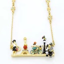 Paris Lovers Enamel Necklace Jewelry