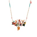 Purple Pink Red Colorful Peony Flower Enamel Pendant Necklace