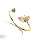 Colored Butterfly Enamel Open Bracelet