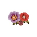 Purple Red Flower And Stone Enamel Brooch Jewelry Gift