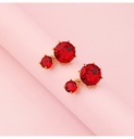 Red Pink Green Crystal Earrings