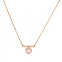 Heart And Crystal Gold Plated Clavicle Necklace