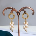 Freshwater Pearl Wheat Ears Bridesmaids Wedding Jewelry Earrings