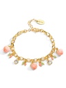 Purple Pink Flower On A Branch Cute Lemon And Stone Enamel Necklace