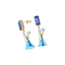 Dolphin Fish Tail Long Tassel  Enamel Hook Earrings