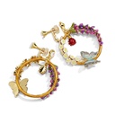 Daisy Flower And Bee Enamel Stud Earrings