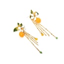 Flower Tassel Enamel Earrings