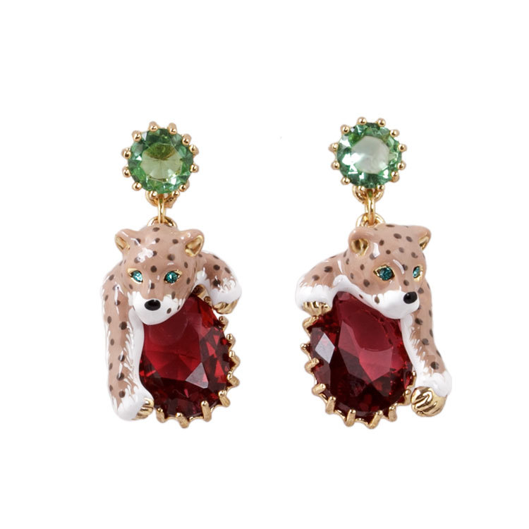 Paris Lovers And Stone Enamel Dangle Earrings Jewelry Gift