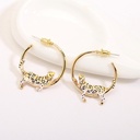 Leopard Cheetah Jaguar Enamel Hoop Earrings Jewelry Gift