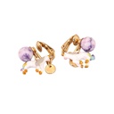 Owl And Red Crystal Enamel Stud Earrings