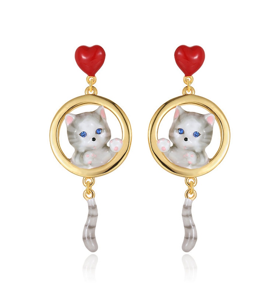 Bow And Crystal Enamel Stud Earrings