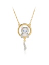 Cute Rabbit Bunny On Moon And Crystal Enamel Earrings Jewelry Gift