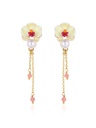 Toucan Bird And Crystal Enamel Stud Earrings