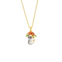 Cute Koala And Flower Enamel Pendant Necklace Jewelry Gift