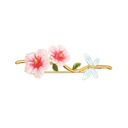 Pink Flower And Dragonfly Enamel Brooch Jewelry Gift
