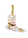 White Pink Cute Kitty Cat Kitten Enamel Key Pendant Necklace Jewelry Gift