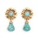 Flower Ladybug And Stone Enamel Earrings