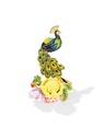 Bird On Flower Branch C Shape And Crystal Enamel Necklace