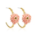 Camellia Flower And Crystal  Enamel Stud Earrings
