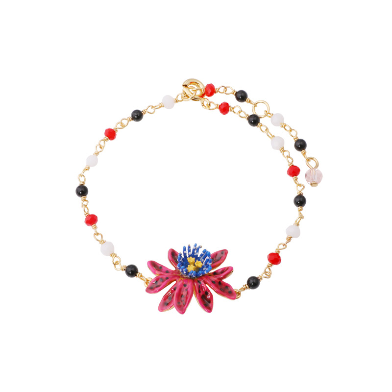 Enamel Flower Beads Jewelry Enamel Bracelet