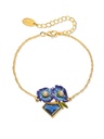 Gardenia Flower And Orange Citrus Enamel Charm Bracelet
