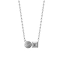 Ball Geometry Pendant 925 Silver Adjustable Collarbone Chain Necklace