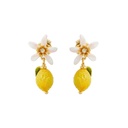 Pansy Flower And Crystal Pearl Enamel Pendant Necklace