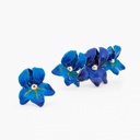 Blue Irises Flower Enamel Asymmetrical Stud Earrings