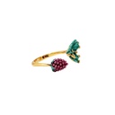 Grape And Leaf Enamel Adjustable Ring