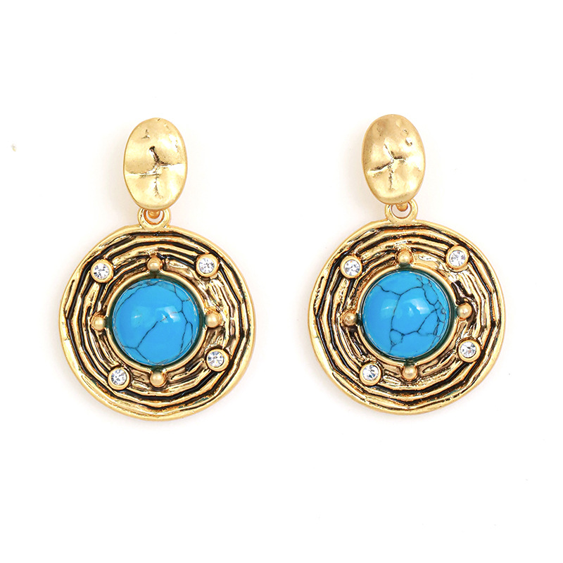 Stone Inlaid Zircon Retro Vintage Dangle Earrings