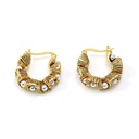 Inlaid Pearl Retro Vintage Hoop Earrings