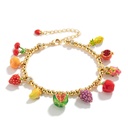 Enamel Fruit Strawberry Charm Bracelet Jewelry Gift