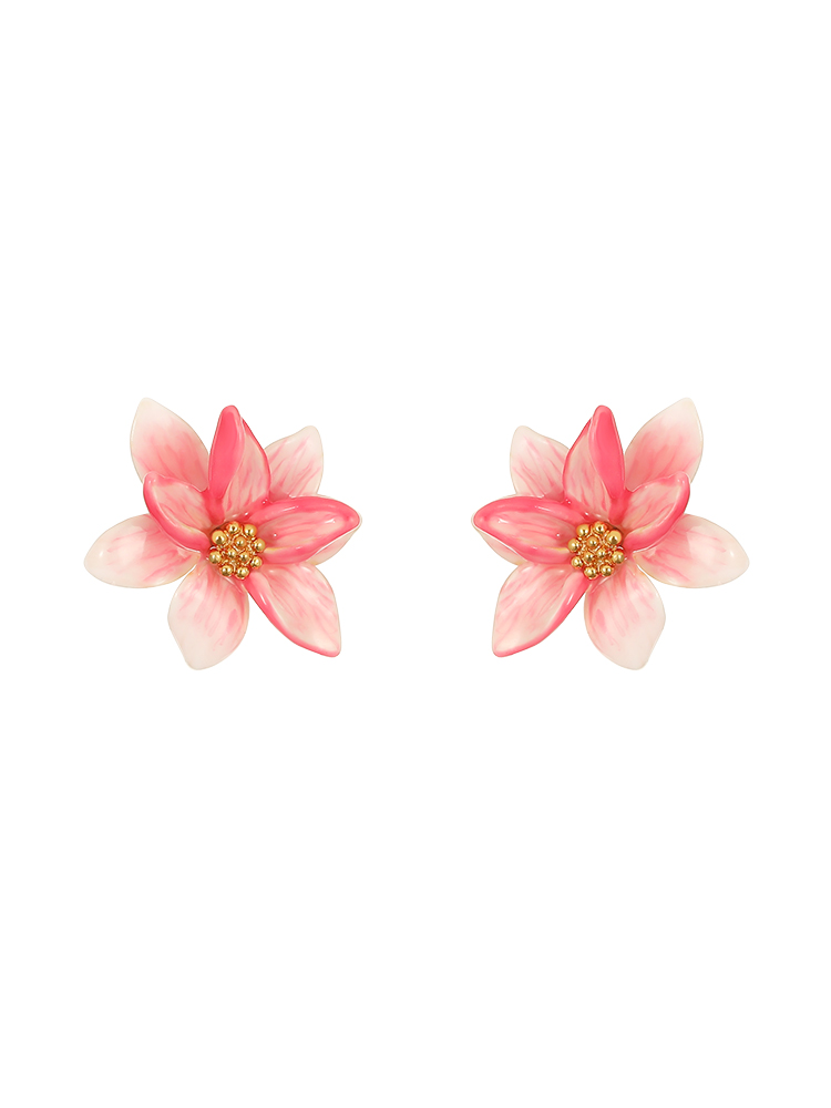 Pearl White Pink Green Dangle Earrings