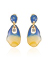 Starry Night Zircon Enamel Dangle Earrings Handmade Jewelry Gift