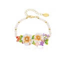 Yellow Sunflower And Bee Crystal Enamel Dangle Earrings