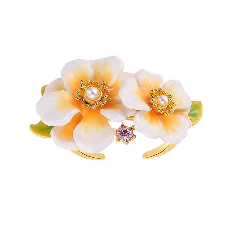 Yellow Sunflower And Bee Crystal Enamel Hair Pin