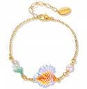 Flower And Butterfly Enamel Pendant Necklace Jewelry Gift