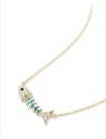 Fish Bone Enamel Collar Necklace