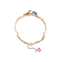 Flower And Bird Nest Enamel Necklace