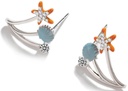 Shell Starfish Zircon Enamel Earrings