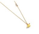 Hand Painted Enamel Glaze Pink Flower Pendant Necklace