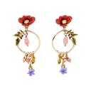 Hand Painted Enamel Glazed Basketball Earrings 925 Silver Needle