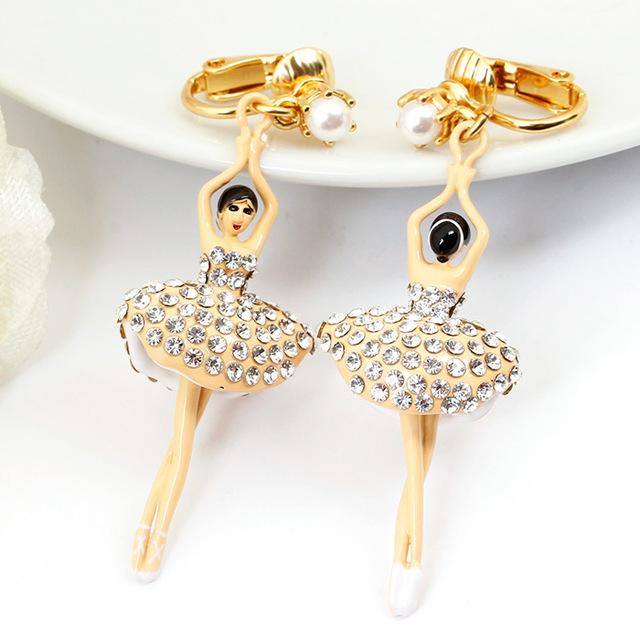 Flower And Bird Enamel Earrings