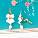 Hand Painted Enamel Glazed Free Style Earrings 925 Silver Needle