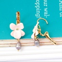 Red Heart Lip Lipstick Key Zircon Enamel Dangle Earrings