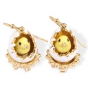 Blue Bird Tilt And Daisy Flower Enamel Stud Earrings