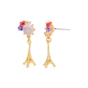 Rabbit and Flower Enamel Adjustable Ring