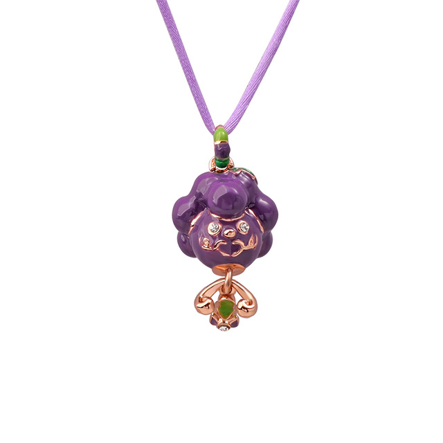 Fruit Pendant Hand Painted Enamel Collarbone Chain Necklace