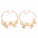 Five Golden Butterfly Enamel Hoop Earrings Jewelry Gift